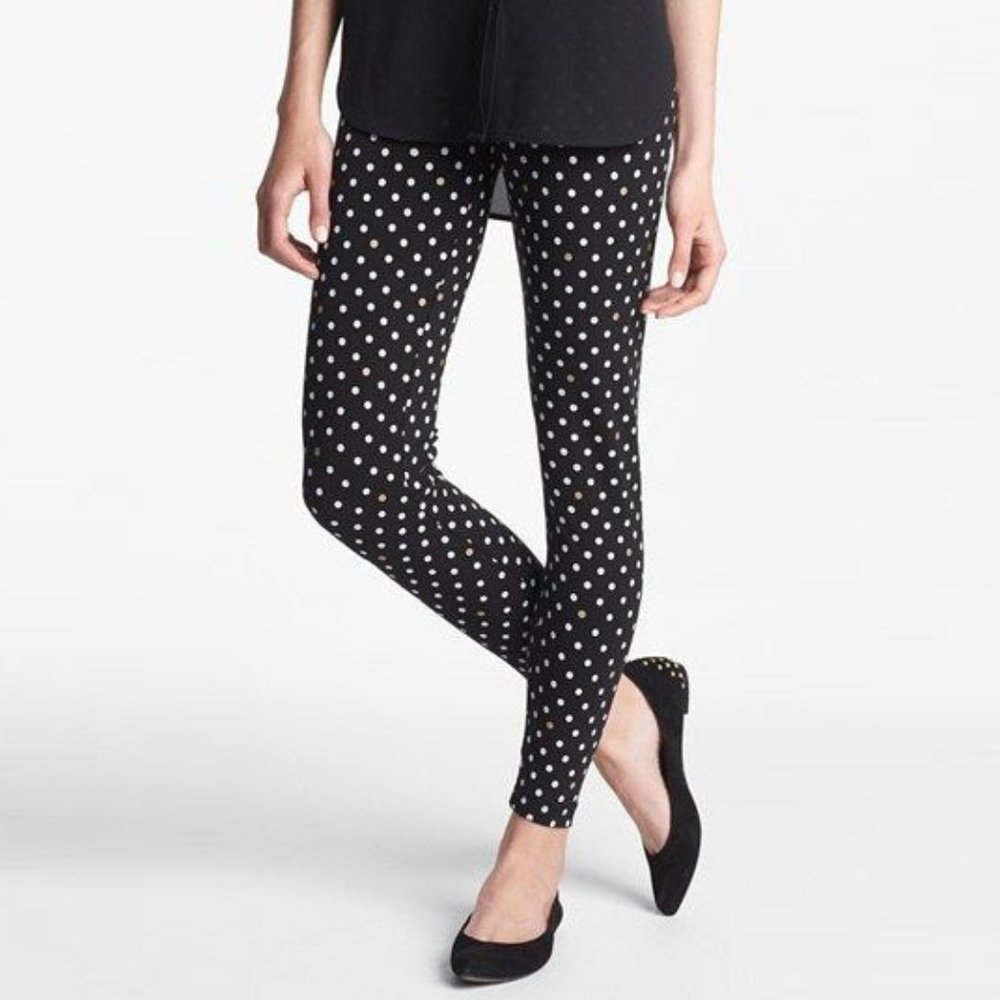 NEW | Kate Spade | white gold polka dots leggings